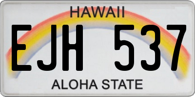 HI license plate EJH537