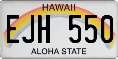 HI license plate EJH550