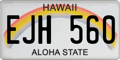 HI license plate EJH560