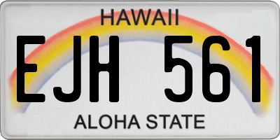 HI license plate EJH561