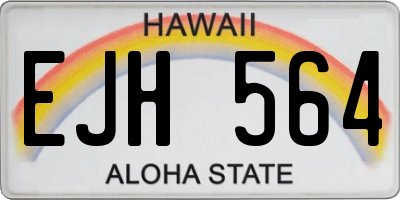 HI license plate EJH564