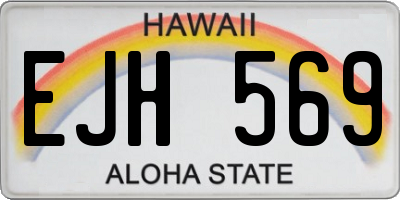 HI license plate EJH569