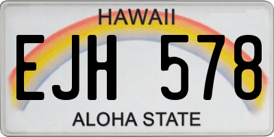 HI license plate EJH578