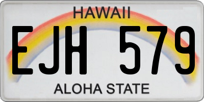 HI license plate EJH579