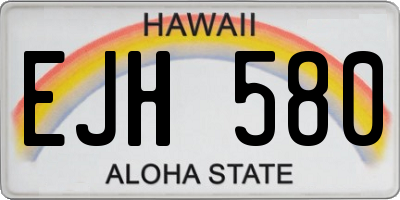 HI license plate EJH580