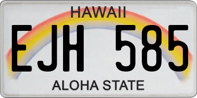 HI license plate EJH585