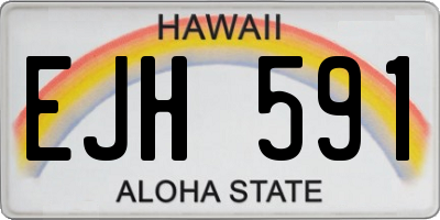 HI license plate EJH591
