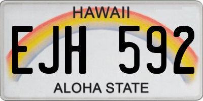 HI license plate EJH592