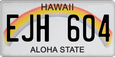 HI license plate EJH604