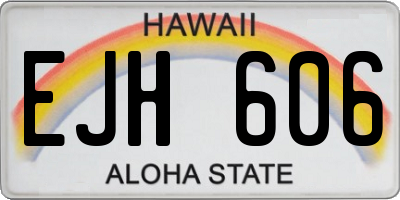 HI license plate EJH606