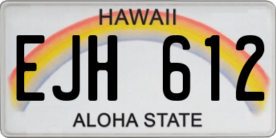 HI license plate EJH612