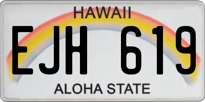 HI license plate EJH619
