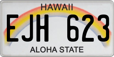 HI license plate EJH623