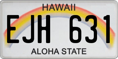 HI license plate EJH631