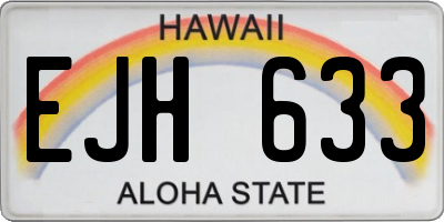 HI license plate EJH633