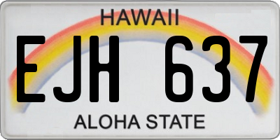 HI license plate EJH637