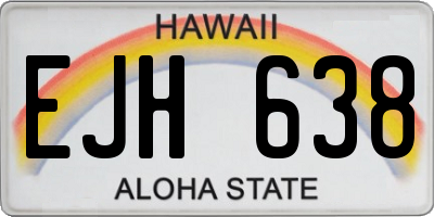 HI license plate EJH638