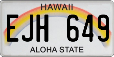 HI license plate EJH649