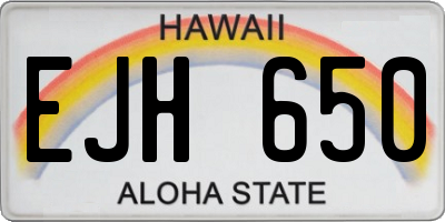 HI license plate EJH650