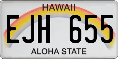 HI license plate EJH655