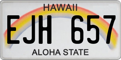 HI license plate EJH657