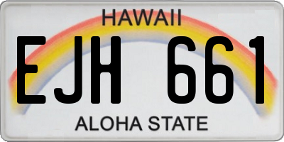 HI license plate EJH661