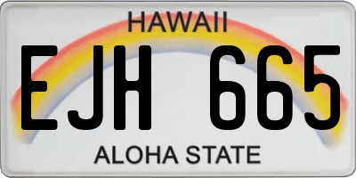 HI license plate EJH665