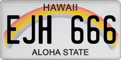 HI license plate EJH666