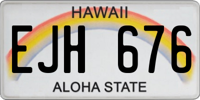 HI license plate EJH676