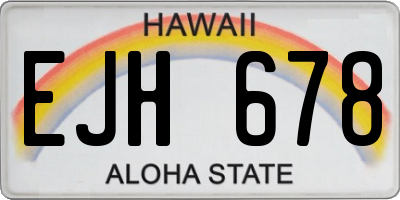 HI license plate EJH678