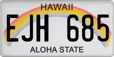 HI license plate EJH685