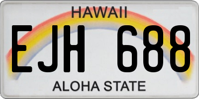 HI license plate EJH688