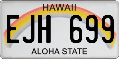 HI license plate EJH699