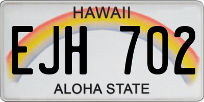 HI license plate EJH702