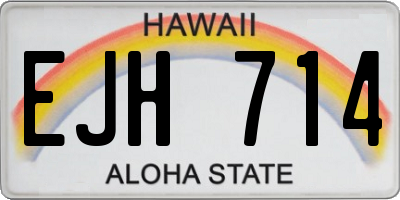 HI license plate EJH714