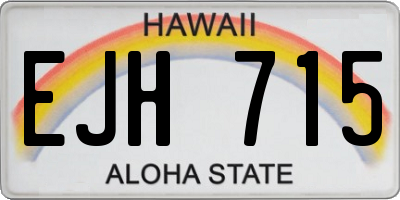 HI license plate EJH715