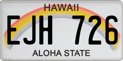 HI license plate EJH726