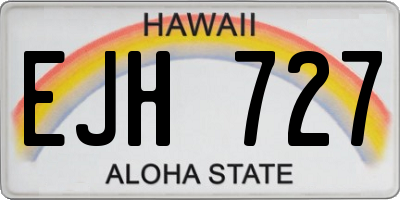 HI license plate EJH727