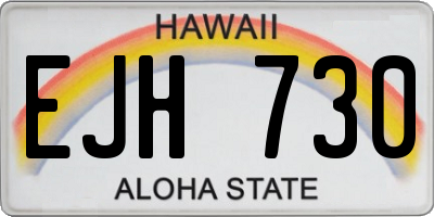 HI license plate EJH730