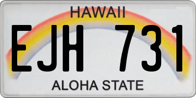 HI license plate EJH731