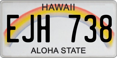 HI license plate EJH738