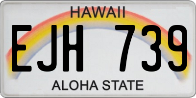HI license plate EJH739