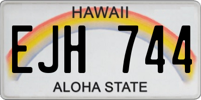 HI license plate EJH744