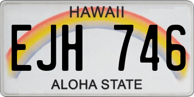 HI license plate EJH746