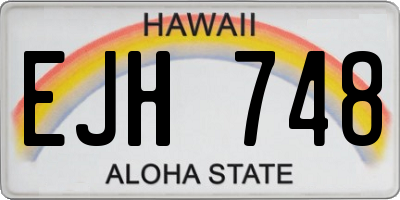 HI license plate EJH748