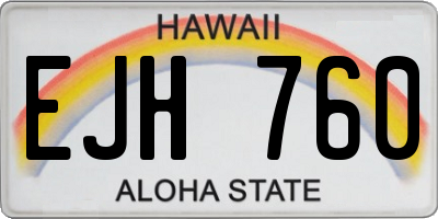 HI license plate EJH760