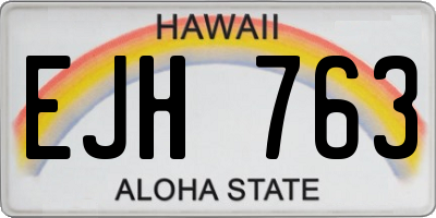 HI license plate EJH763