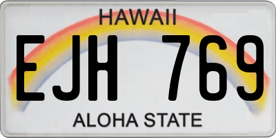HI license plate EJH769