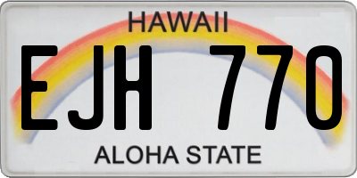 HI license plate EJH770