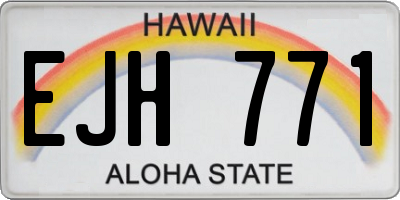 HI license plate EJH771